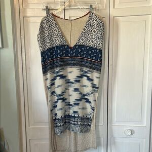 Zara Blue and White hi-low dress or tunic - Size S